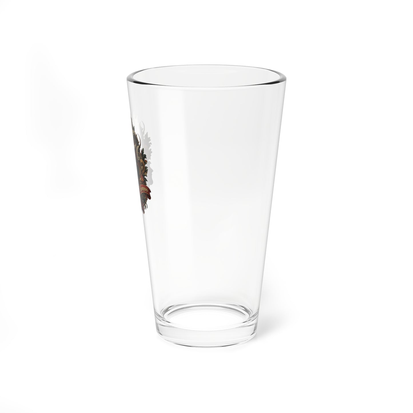 16oz Beer Glass with Gothic Krampus Crest Design