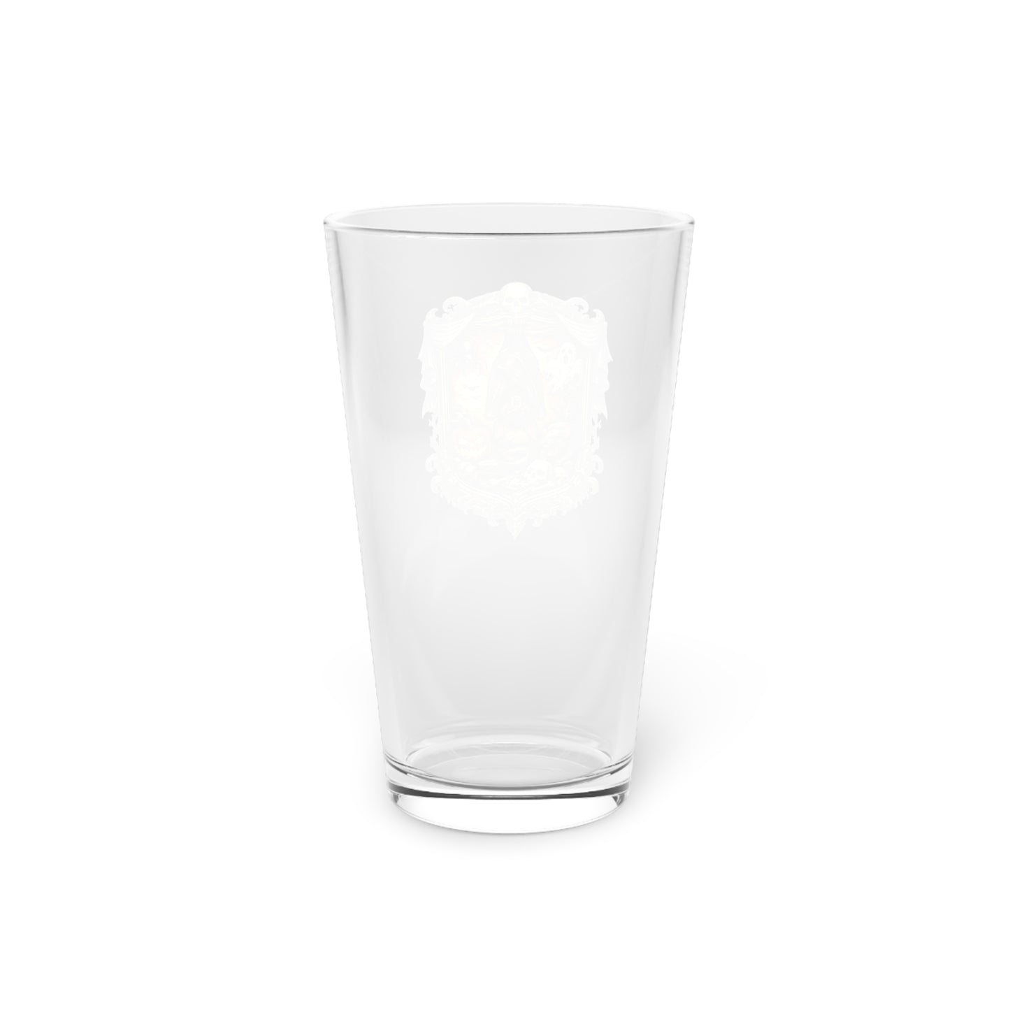 Halloween Skull Mason Pint Glass – Spooky Pumpkin & Vampire Bat Beer Glass (16oz)
