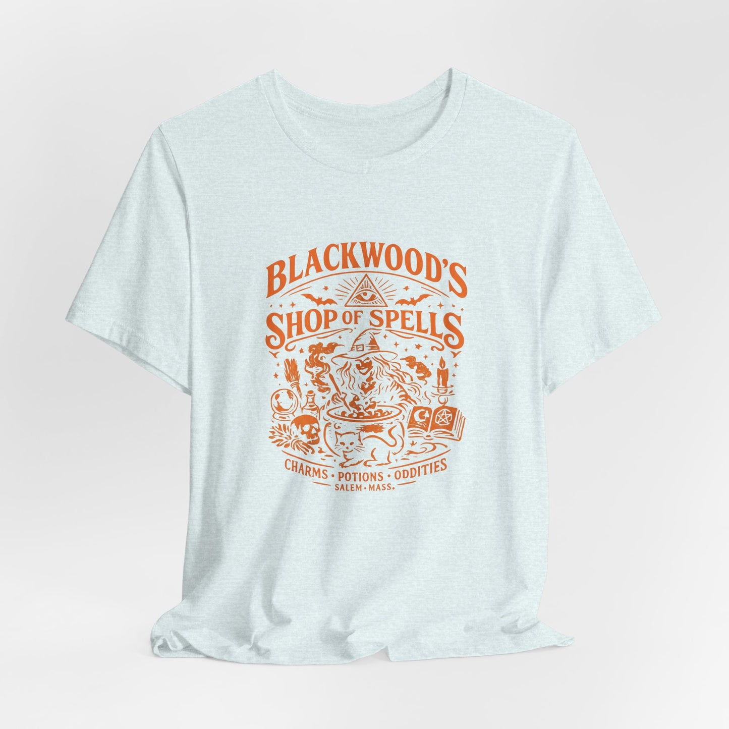 Witchy Graphic Tee — “Blackwood’s Shop of Spells” Vintage Potion T-Shirt