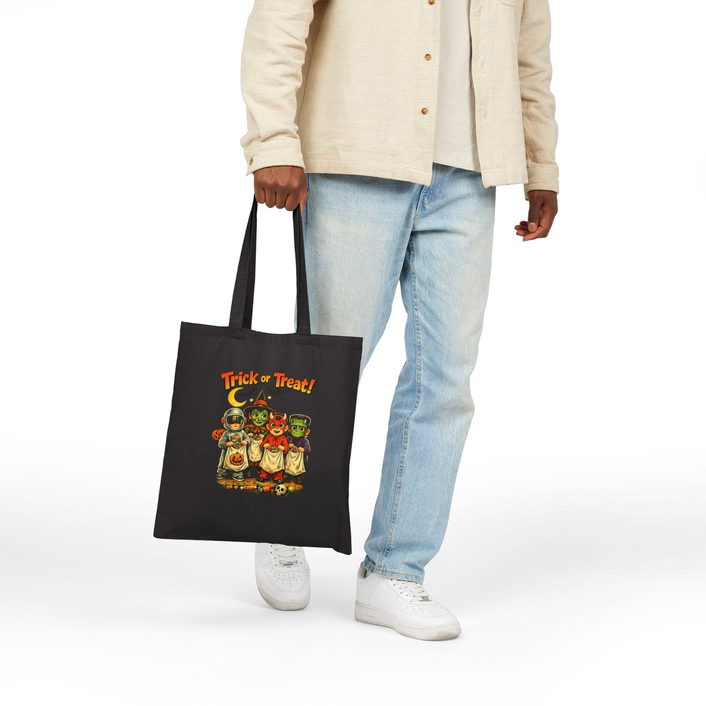 Halloween Trick-or-Treat Tote Bag — Vintage Kids Costume Canvas Tote/Trick or Treat bag.