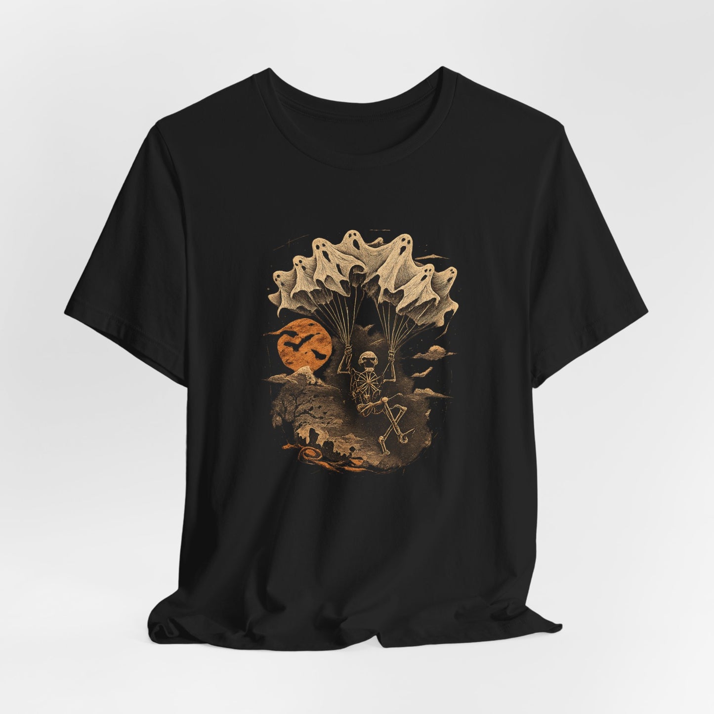 Skull Moon Desert Scene T-Shirt — Vintage Horror Nature Graphic Tee