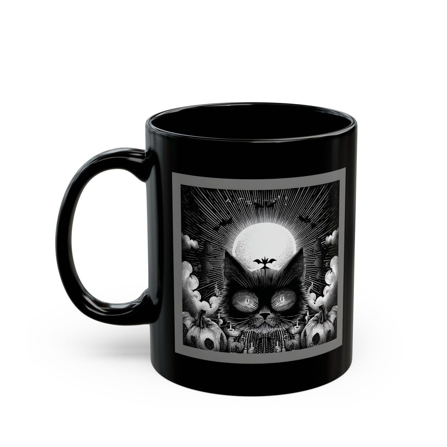 Gothic Skull Moon Black Coffee Mug (11oz & 15oz)
