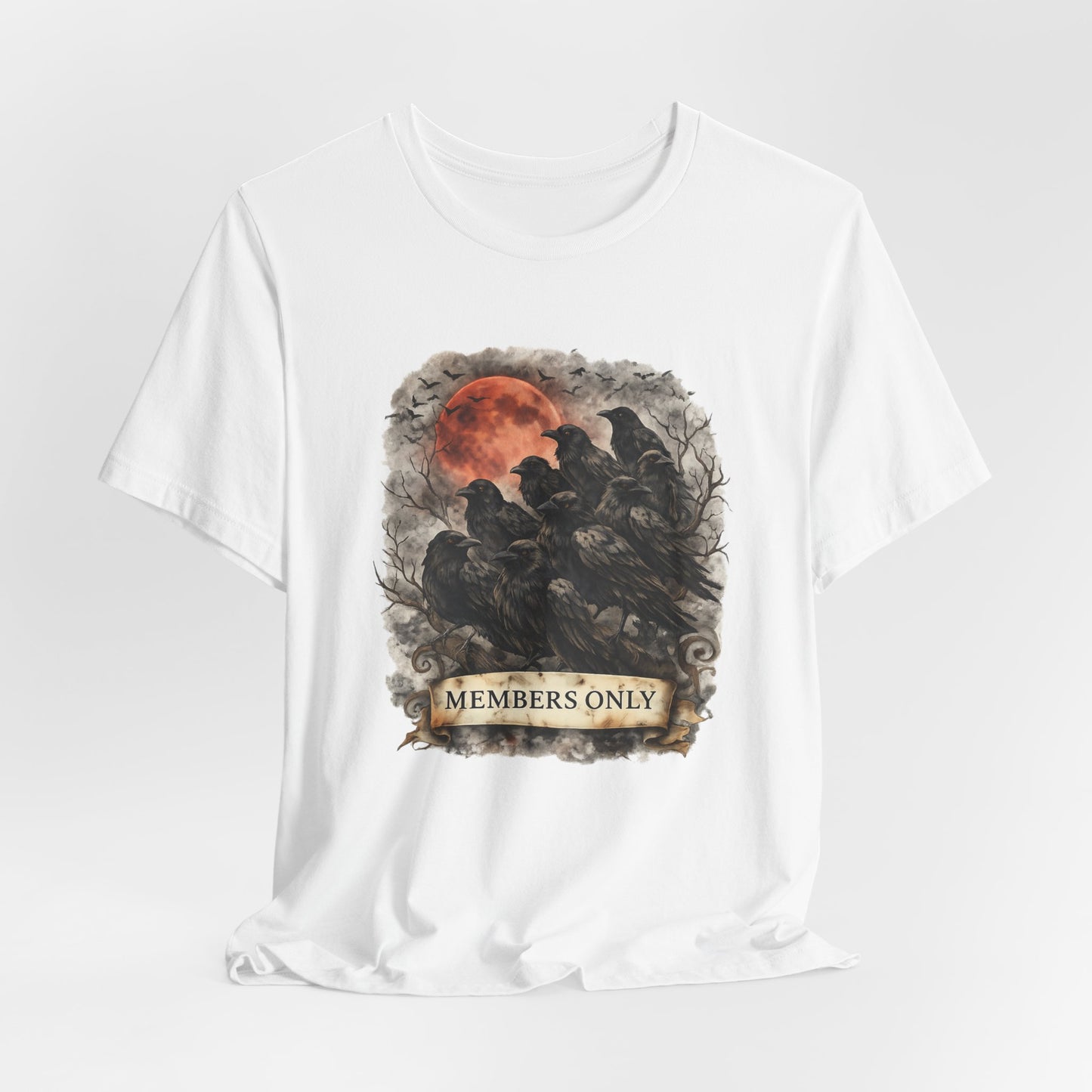 Members Only Raven Tee — Gothic Moon Crow Graphic T-Shirt