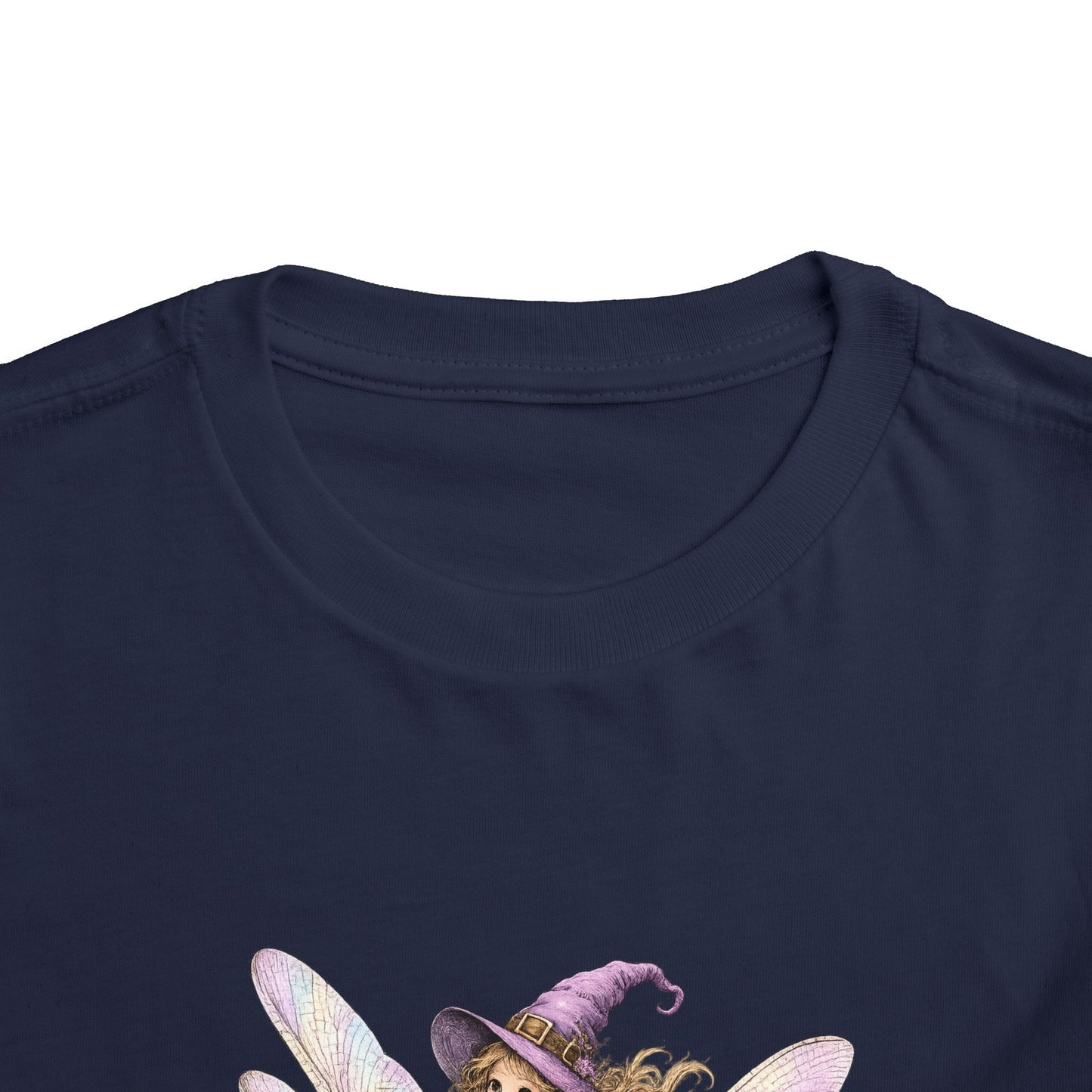 Fairy Witch Riding Dragonfly Toddler Tee | Magical Woodland Illustration
