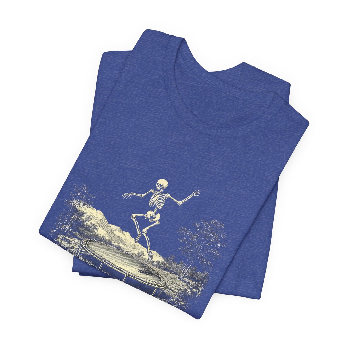 Vintage Skeleton On A Trampoline Tee