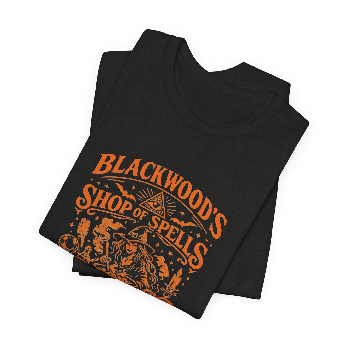 Witchy Graphic Tee — “Blackwood’s Shop of Spells” Vintage Potion T-Shirt