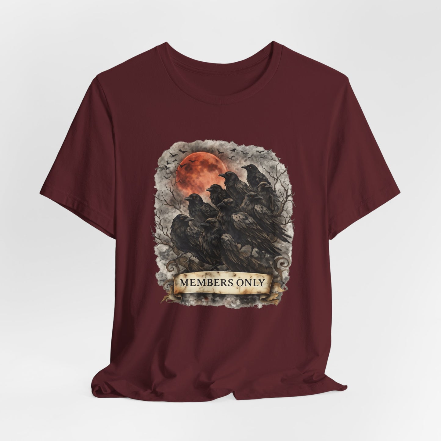 Members Only Raven Tee — Gothic Moon Crow Graphic T-Shirt