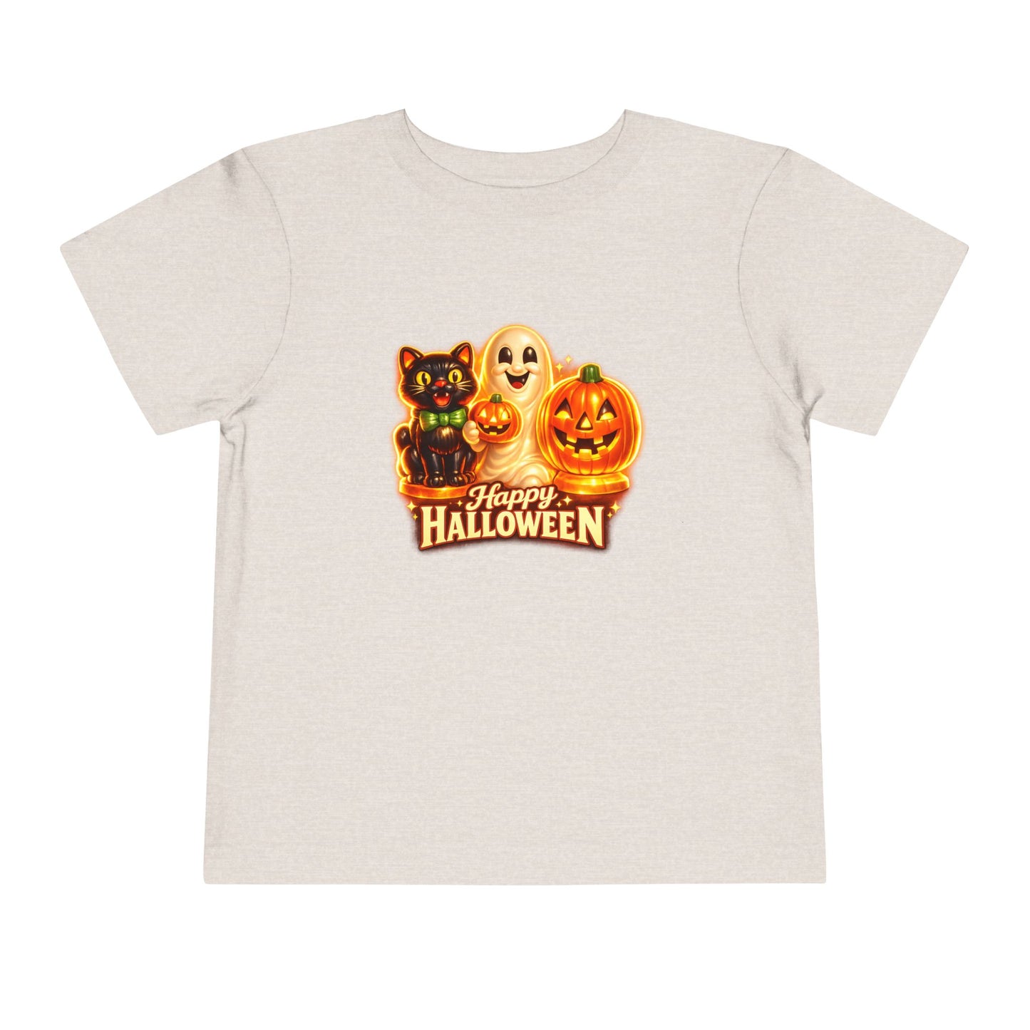 Toddler Halloween Tee - Cute Ghost, Black Cat, & Jack-O'-Lantern “Halloween Blow Mold” Shirt