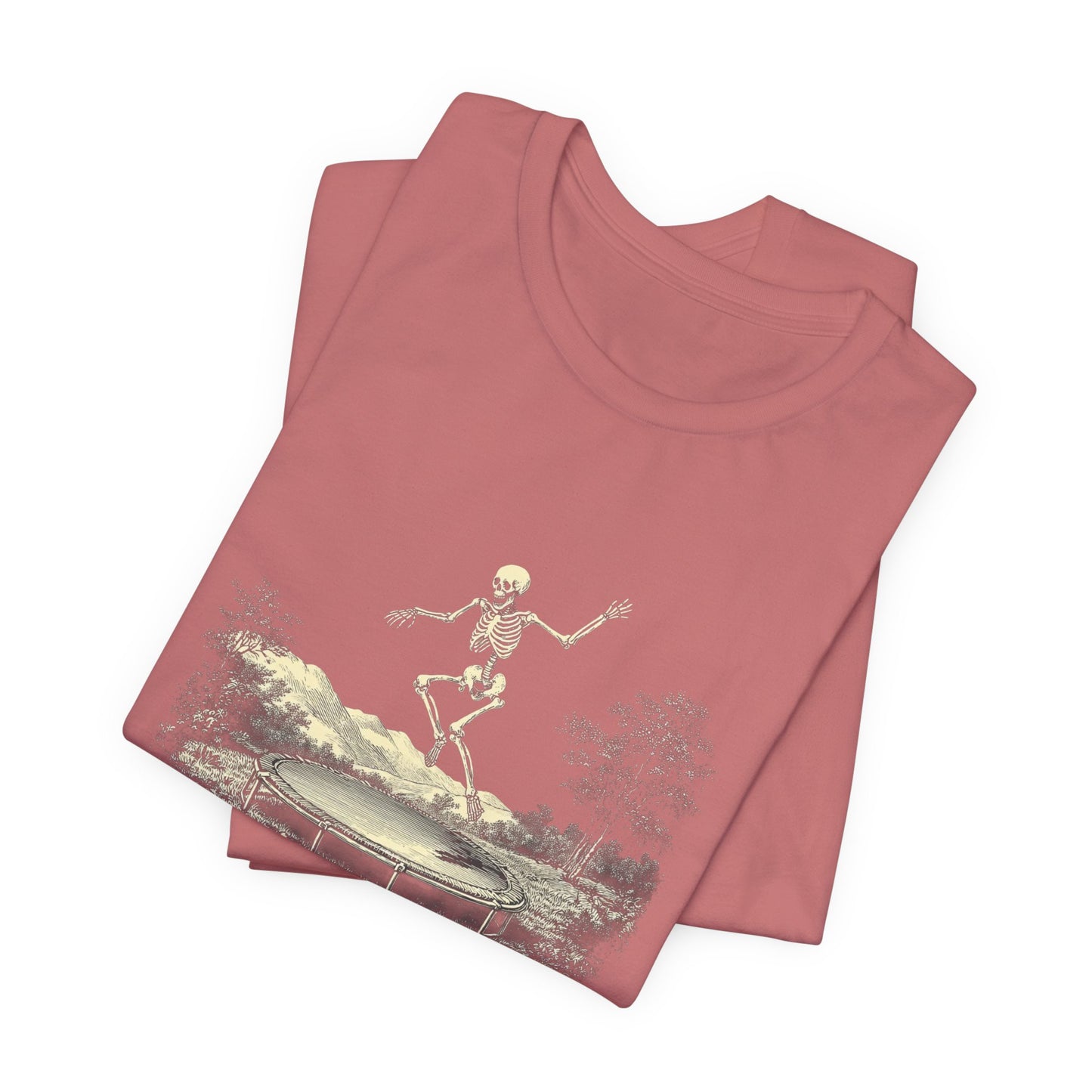 Vintage Skeleton On A Trampoline Tee