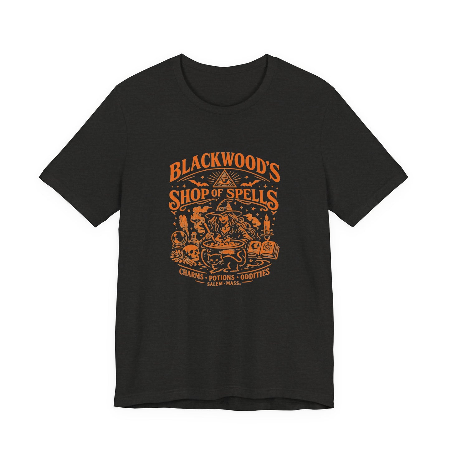Witchy Graphic Tee — “Blackwood’s Shop of Spells” Vintage Potion T-Shirt