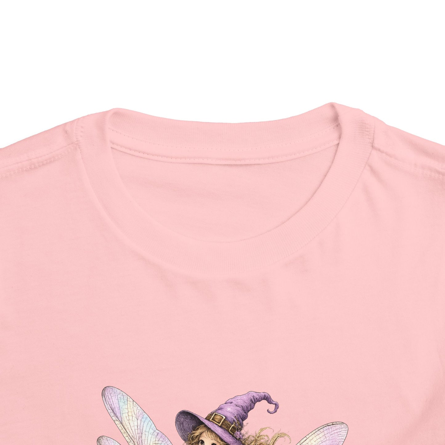 Fairy Witch Riding Dragonfly Toddler Tee | Magical Woodland Illustration