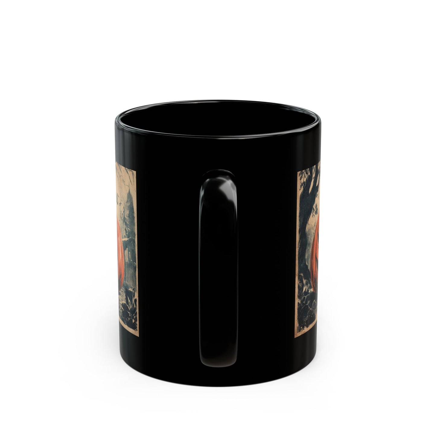 Halloween Pumpkin Jack-O'-Lantern Black Mug — Spooky Vintage Halloween Coffee Cup (11oz, 15oz)