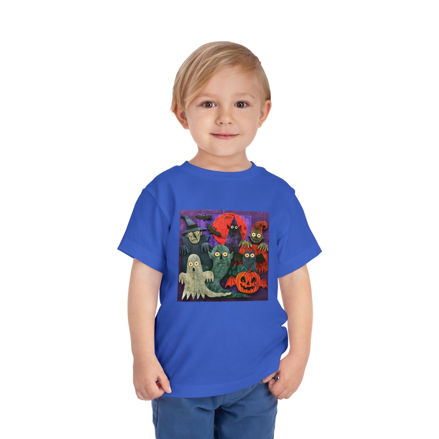 Toddler Tee — Cute Halloween Ghosts & Pumpkins Graphic