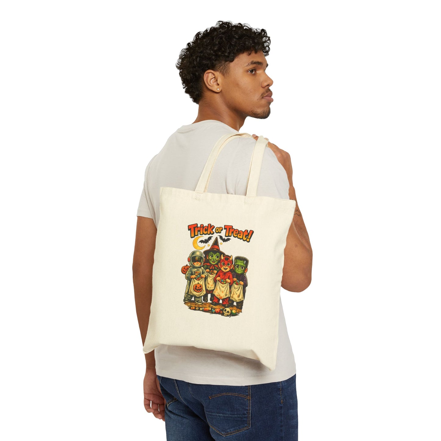Halloween Trick-or-Treat Tote Bag — Vintage Kids Costume Canvas Tote/Trick or Treat bag.