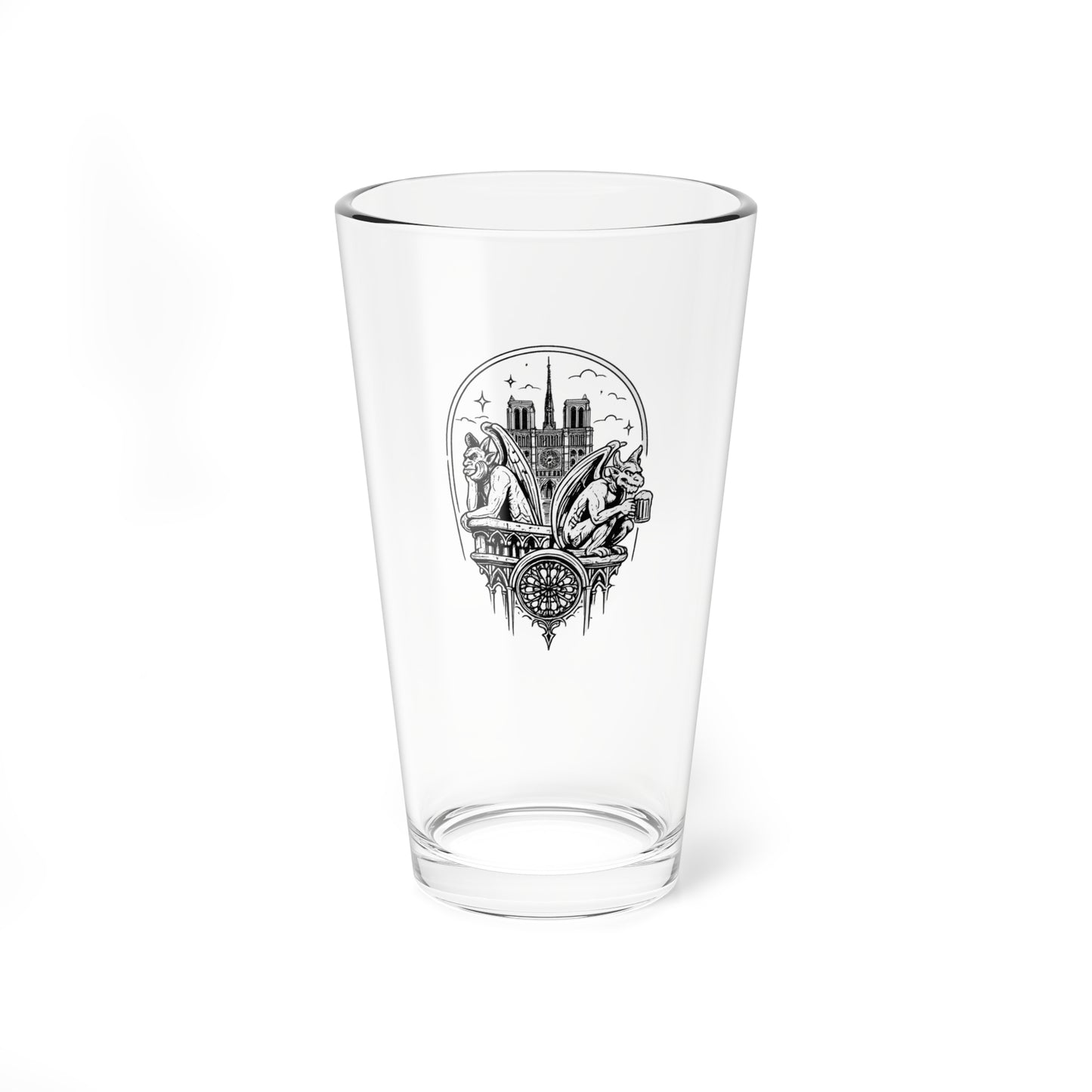 16oz Beer Glass — Gothic Cathedral Gargoyle Beer Glass