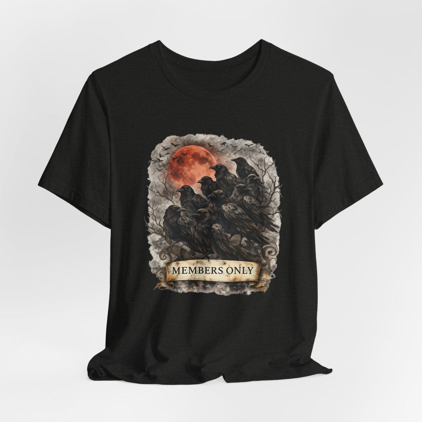 Members Only Raven Tee — Gothic Moon Crow Graphic T-Shirt