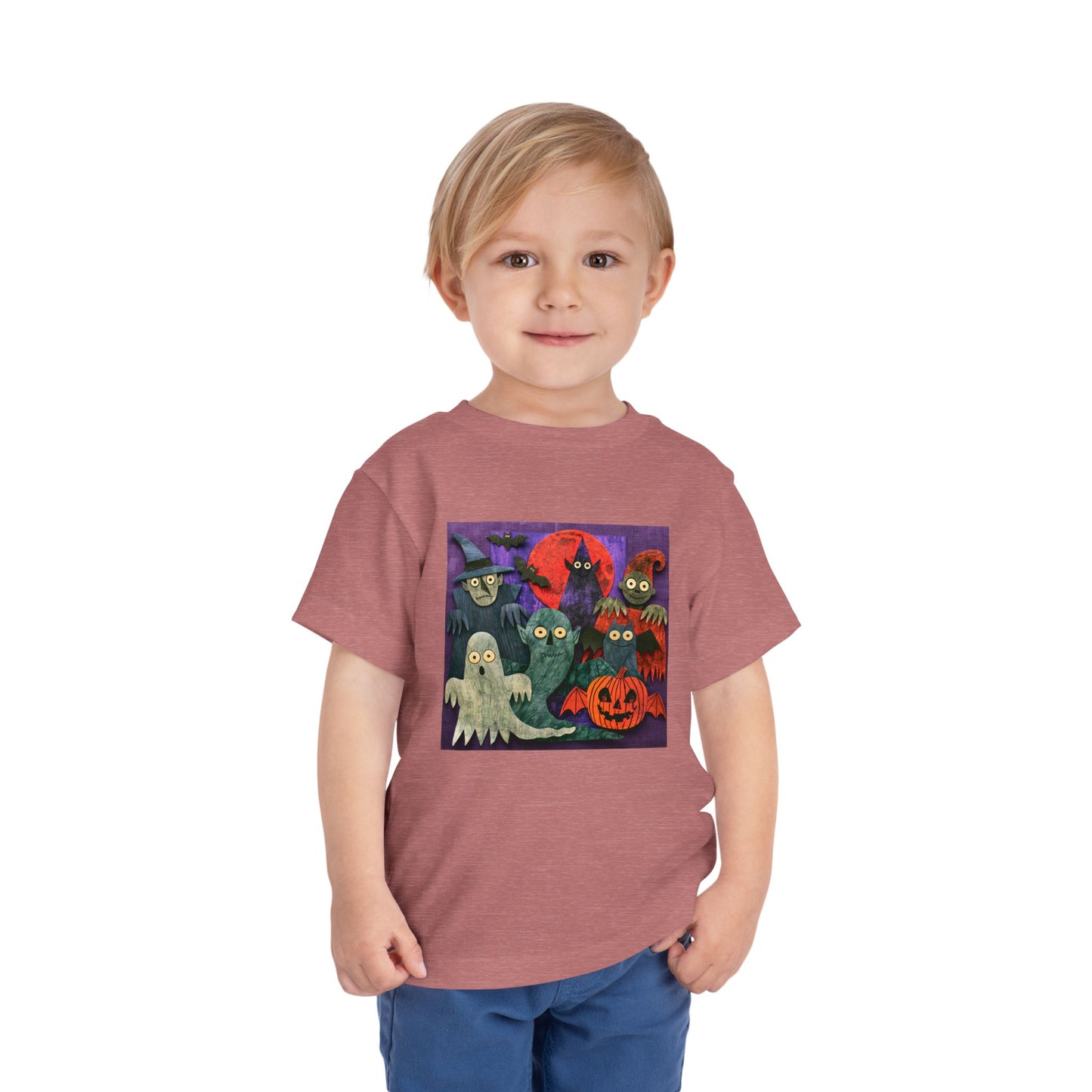 Toddler Tee — Cute Halloween Ghosts & Pumpkins Graphic