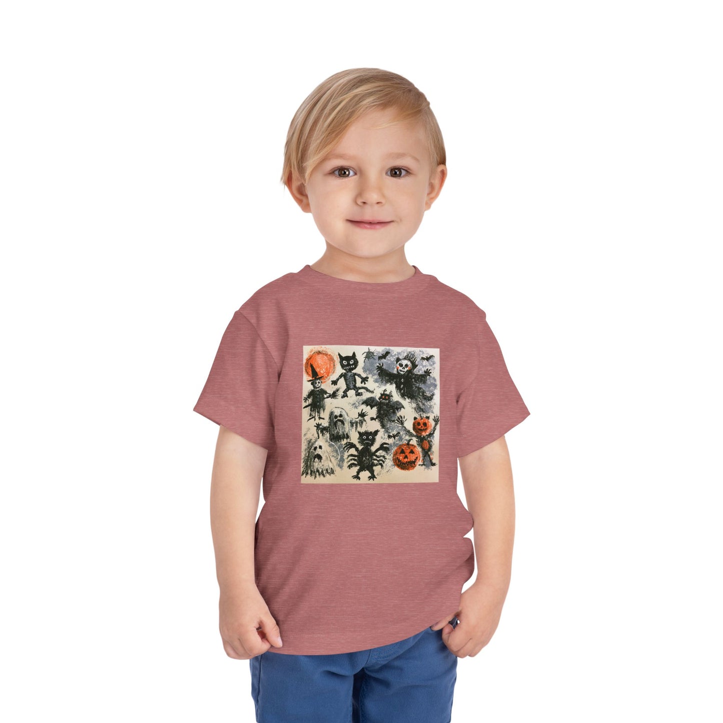 Vintage Halloween Characters Toddler Tee | Pumpkins, Bats, Ghosts