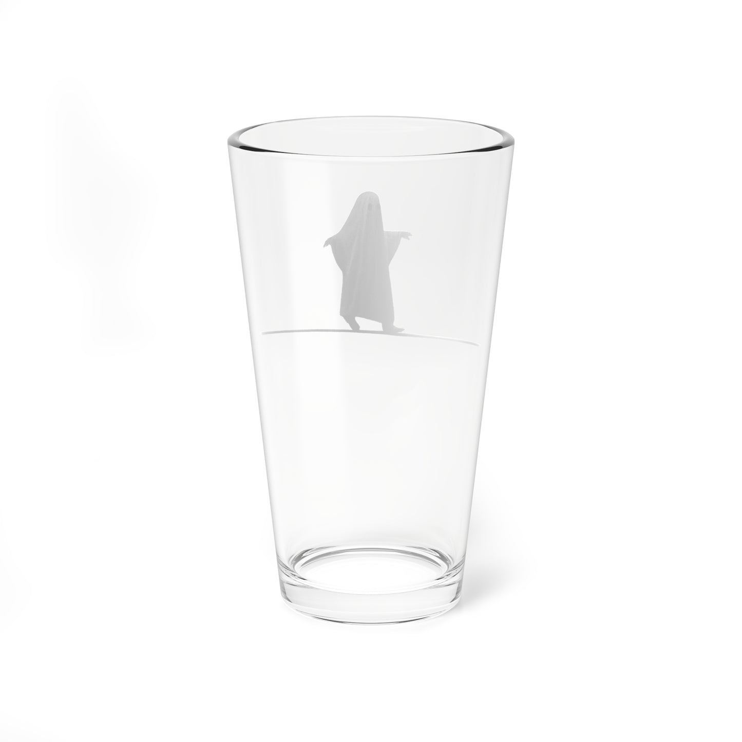 16oz Beer Glass — Playful Ghost On A Tightrope Beer Glass