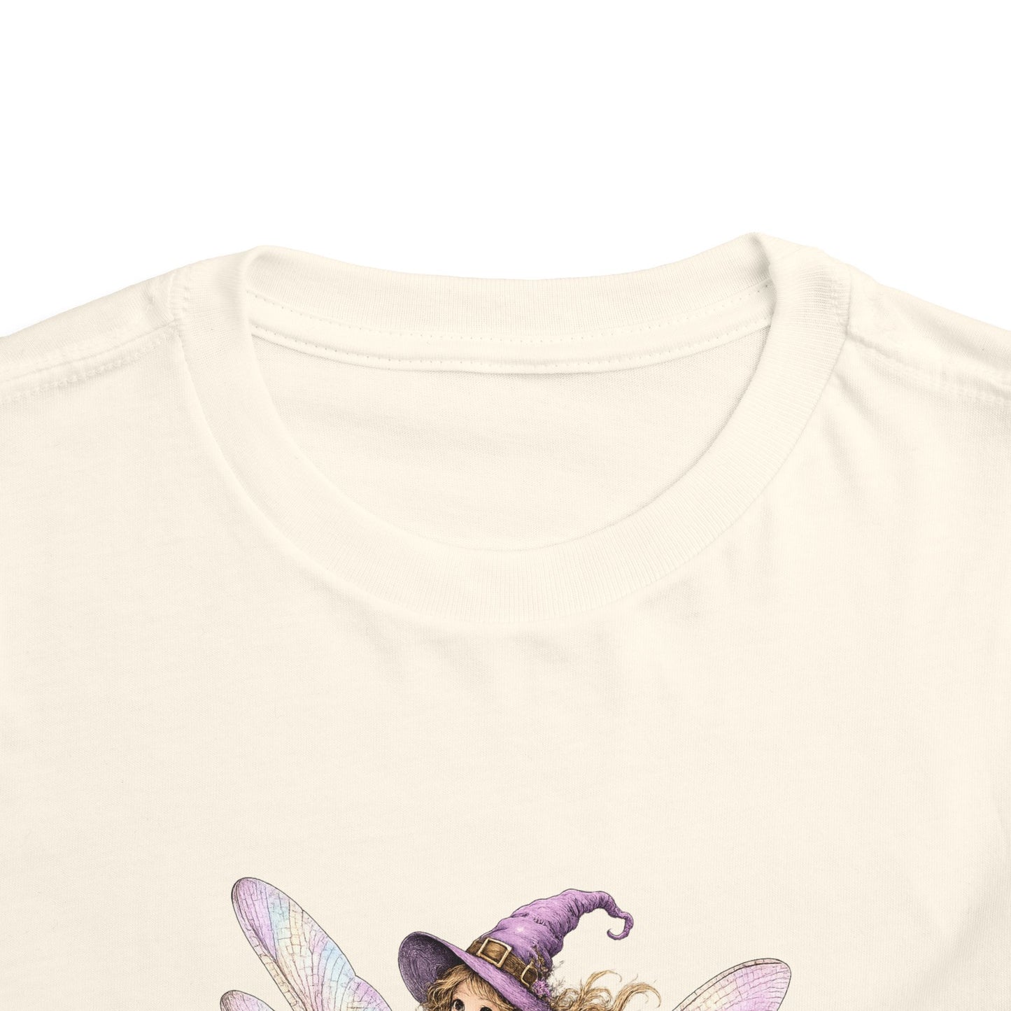 Fairy Witch Riding Dragonfly Toddler Tee | Magical Woodland Illustration