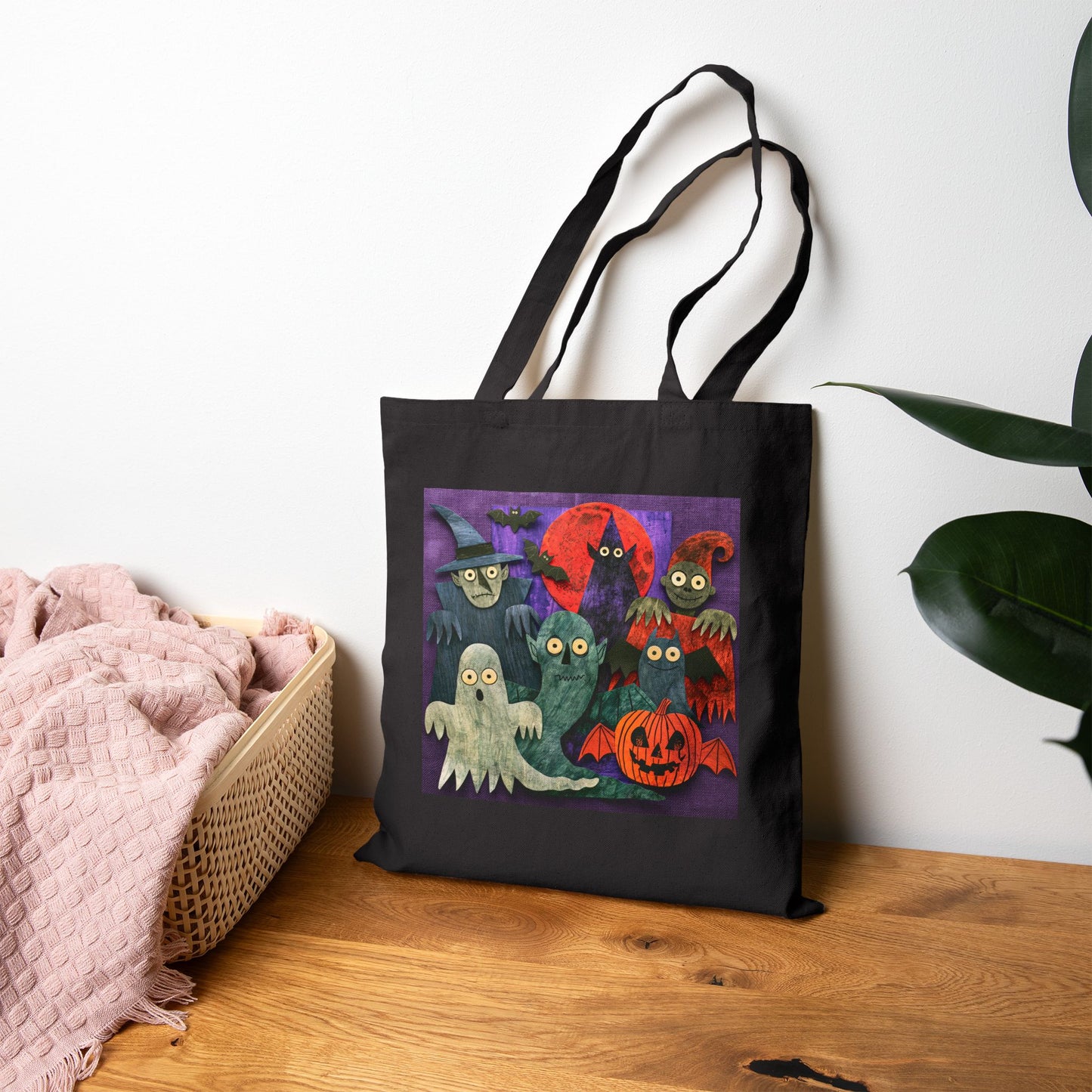 Halloween Ghosts Tote/Trick Or Treat Bag — Cute Spooky Characters Canvas Tote