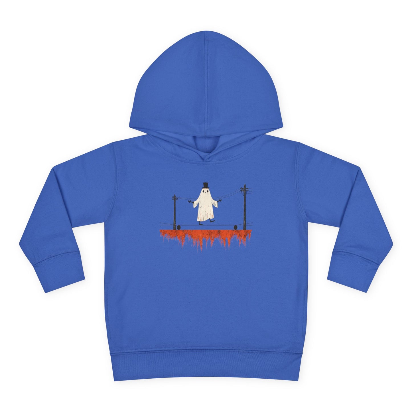Toddler Hoodie — Cute Ghost on Haunted High Wire Halloween Pullover