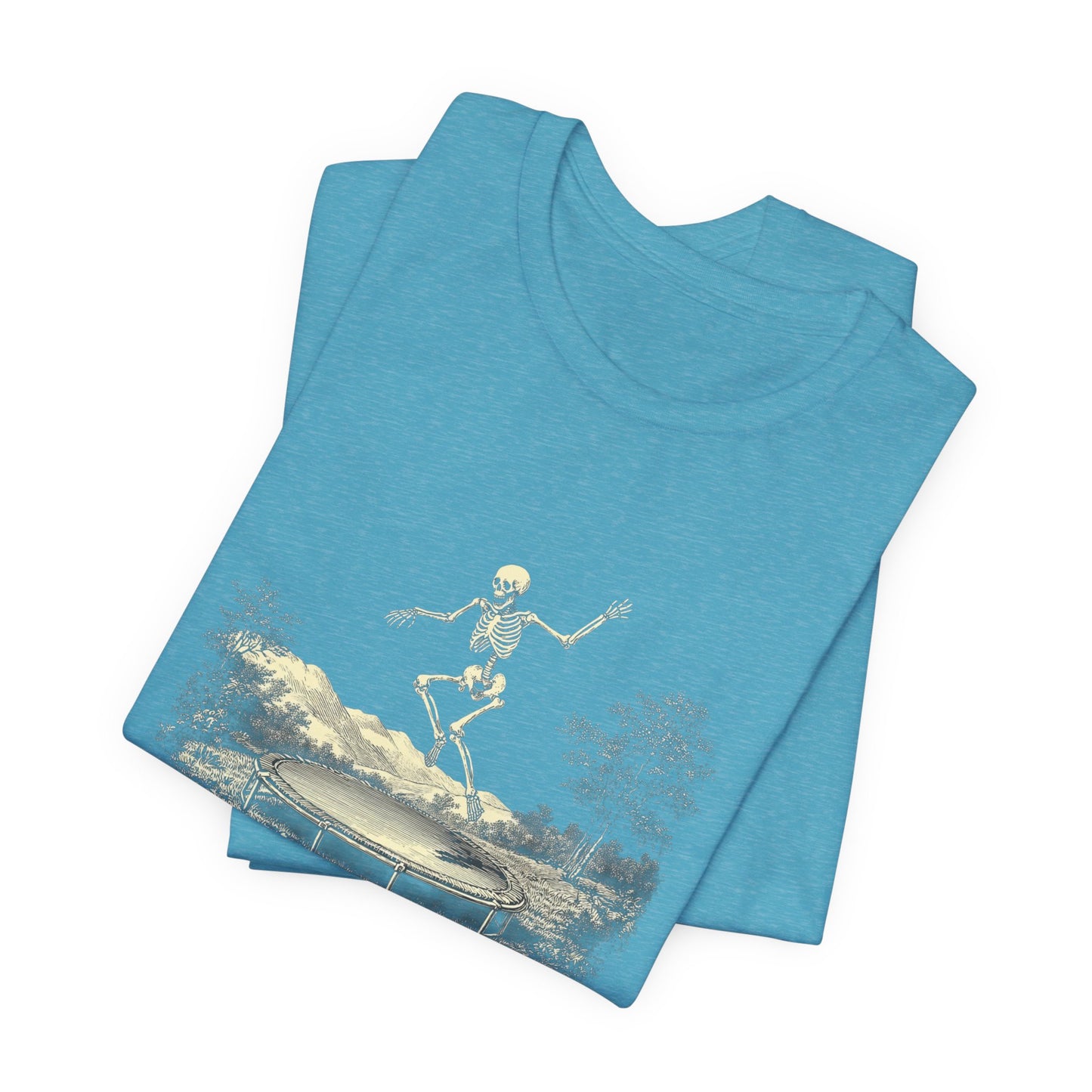 Vintage Skeleton On A Trampoline Tee