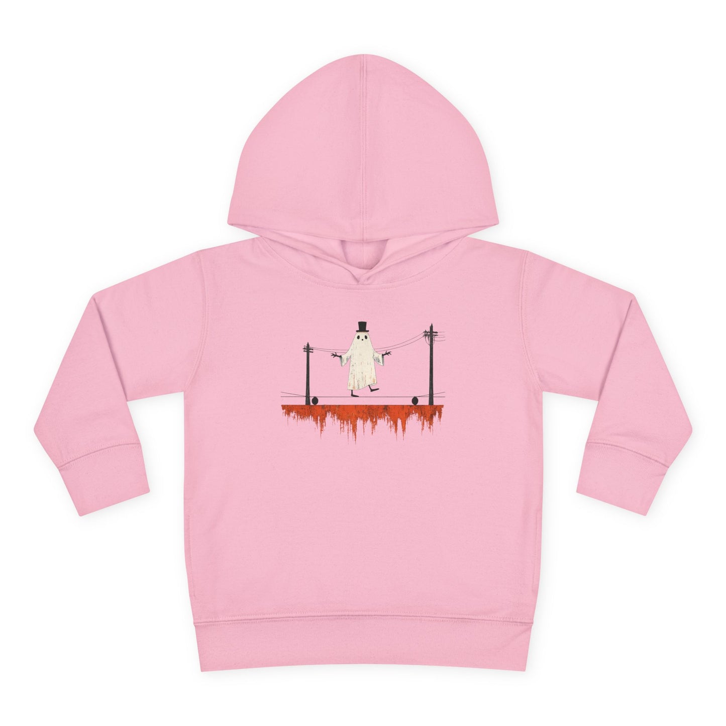 Toddler Hoodie — Cute Ghost on Haunted High Wire Halloween Pullover