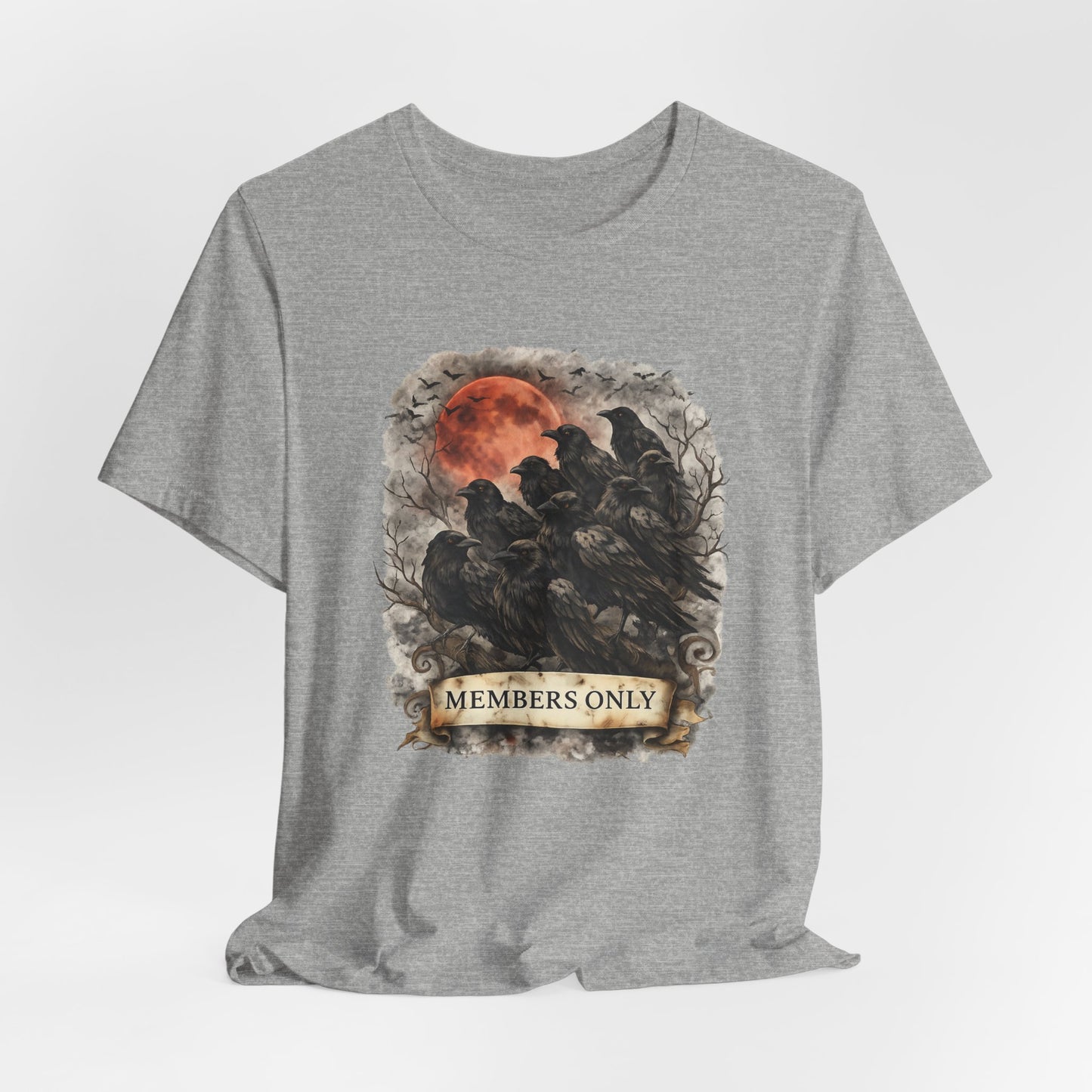 Members Only Raven Tee — Gothic Moon Crow Graphic T-Shirt