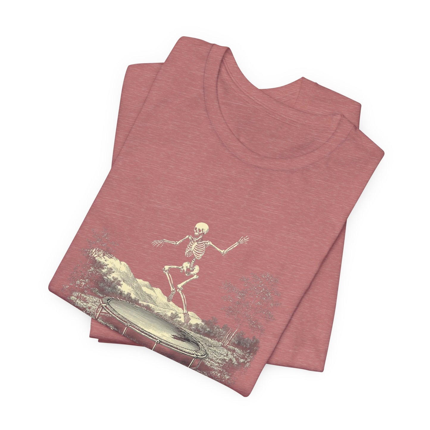 Vintage Skeleton On A Trampoline Tee