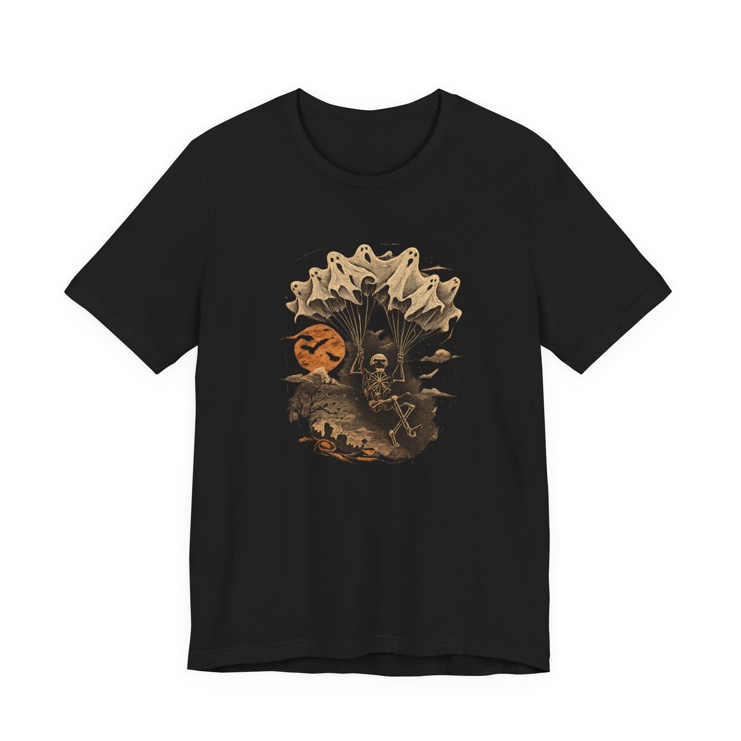 Skull Moon Desert Scene T-Shirt — Vintage Horror Nature Graphic Tee