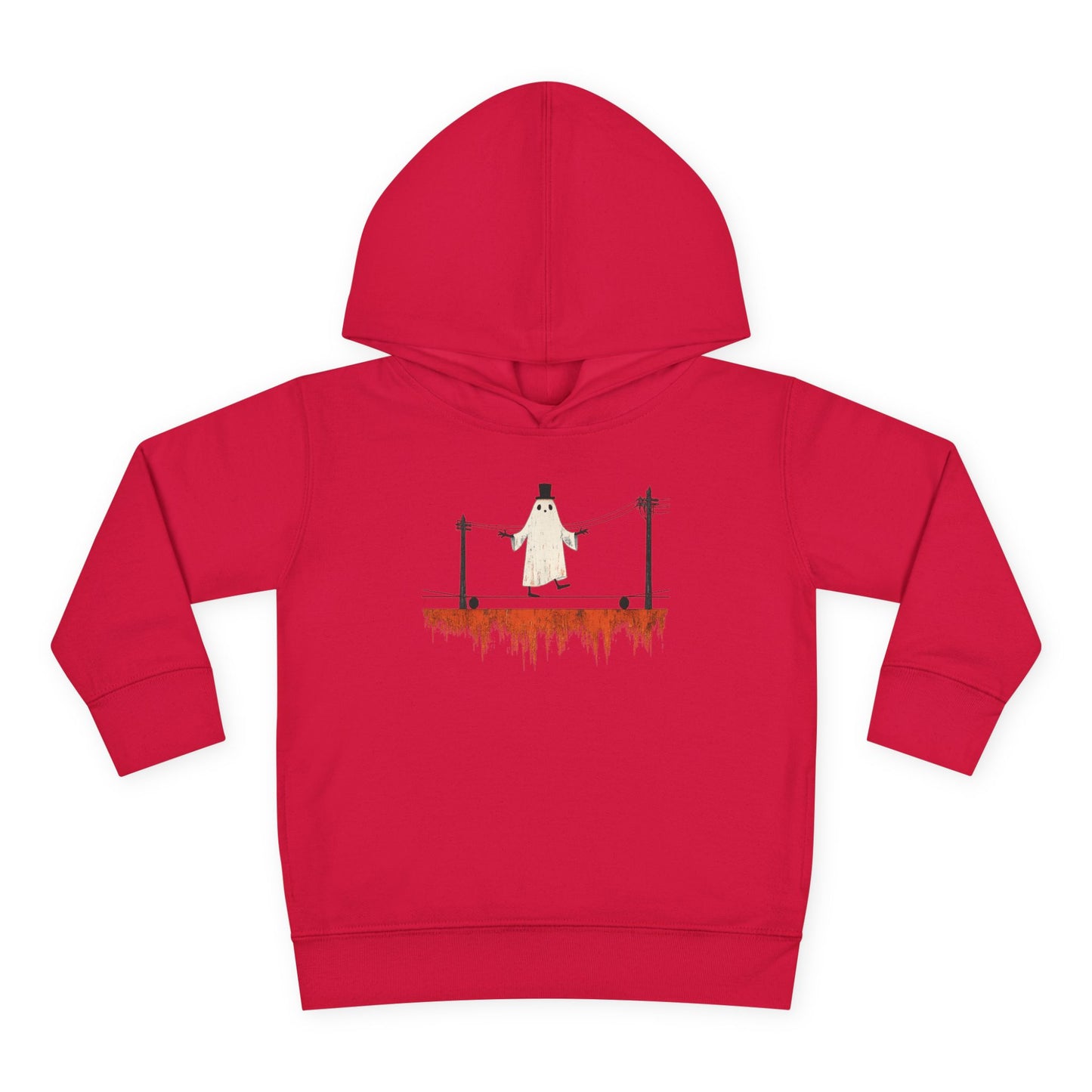 Toddler Hoodie — Cute Ghost on Haunted High Wire Halloween Pullover