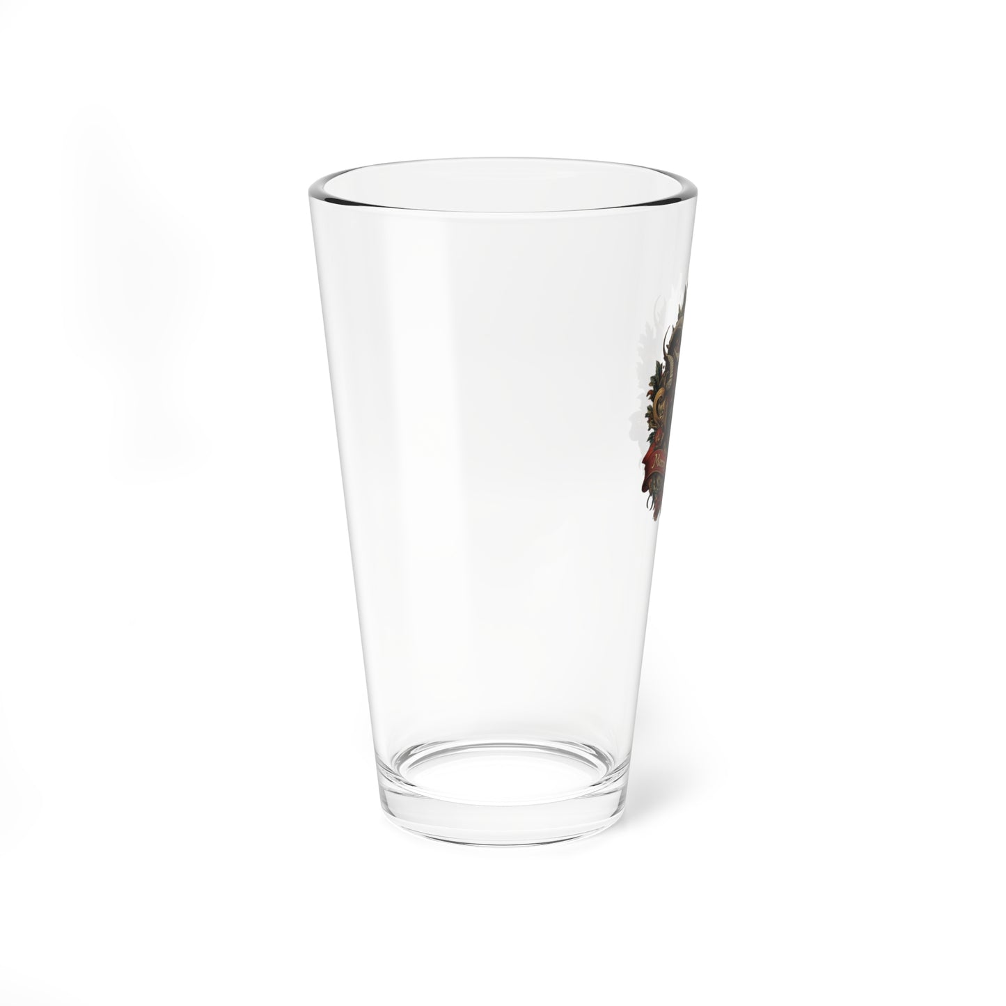 16oz Beer Glass with Gothic Krampus Crest Design
