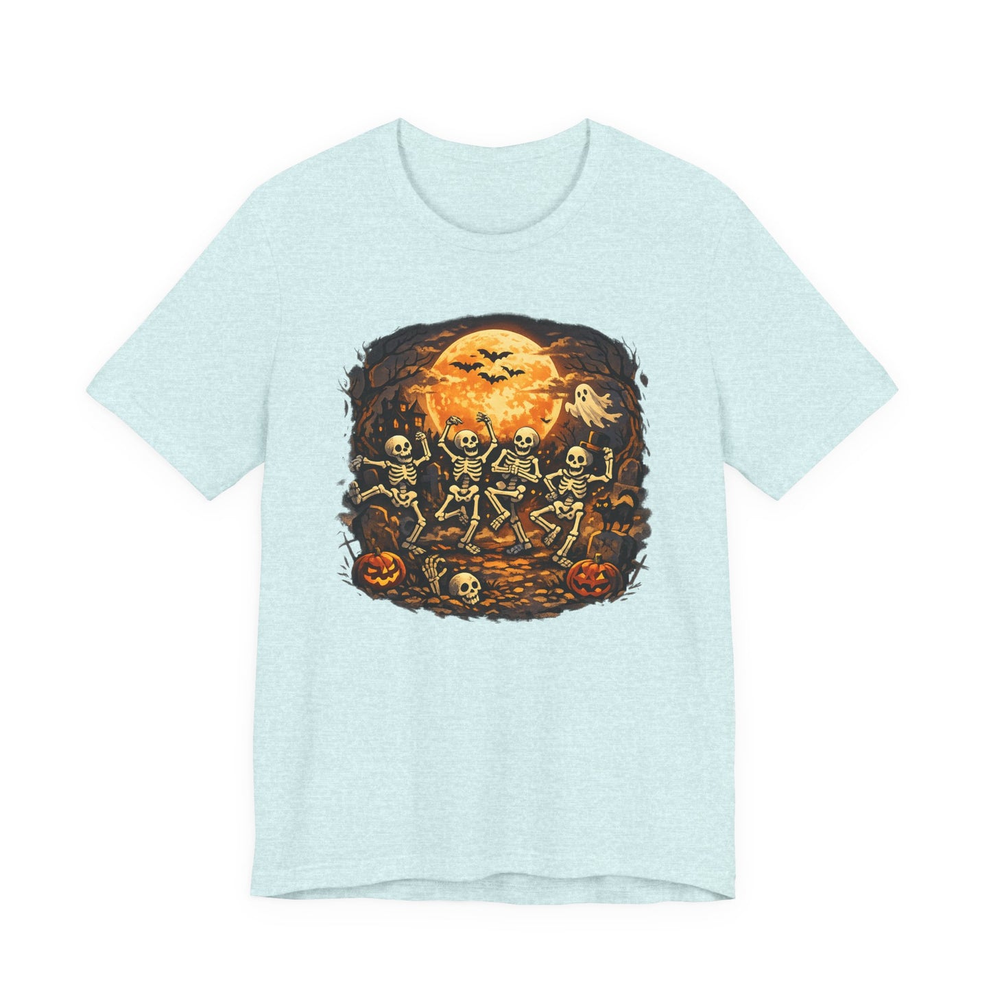 Halloween Skeleton Dance T-Shirt — Spooky Pumpkin Full Moon Tee