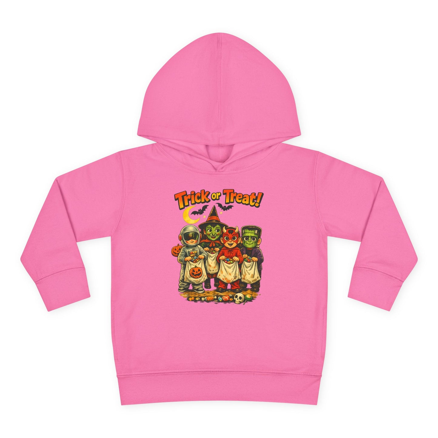 Vintage Trick or Treat Kids Costume Characters Hoodie | Toddler Pullover