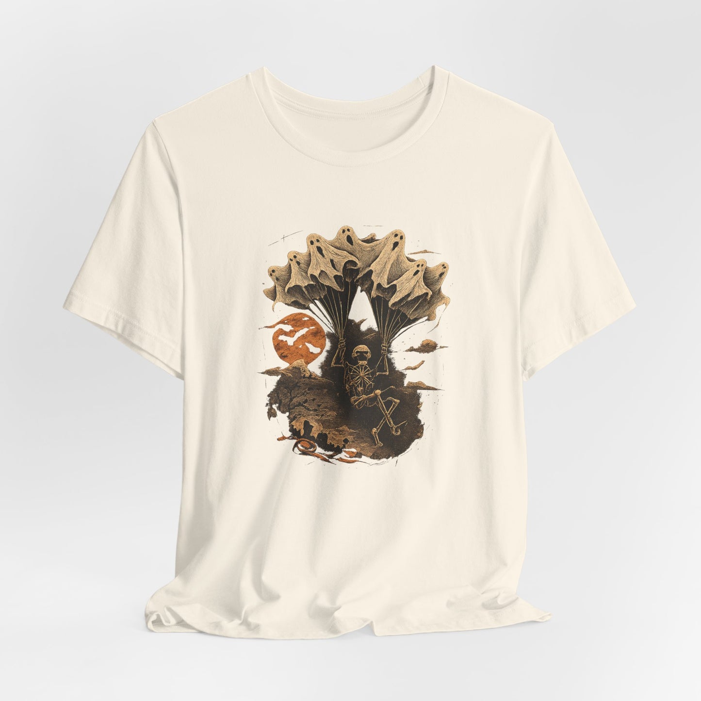 Skull Moon Desert Scene T-Shirt — Vintage Horror Nature Graphic Tee