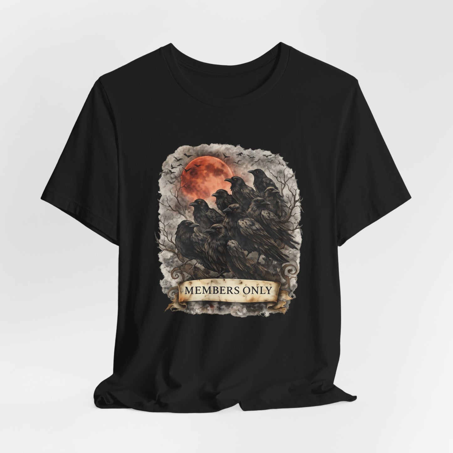 Members Only Raven Tee — Gothic Moon Crow Graphic T-Shirt