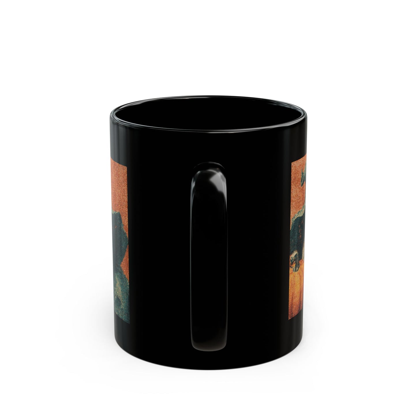 Vintage Witch Pumpkin Black Mug – Halloween Retro Coffee Cup (11oz & 15oz)