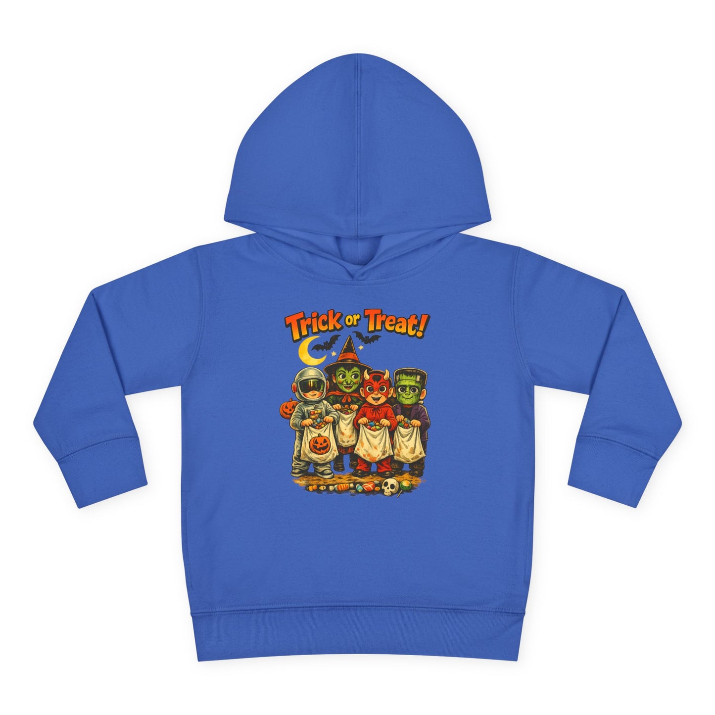 Vintage Trick or Treat Kids Costume Characters Hoodie | Toddler Pullover
