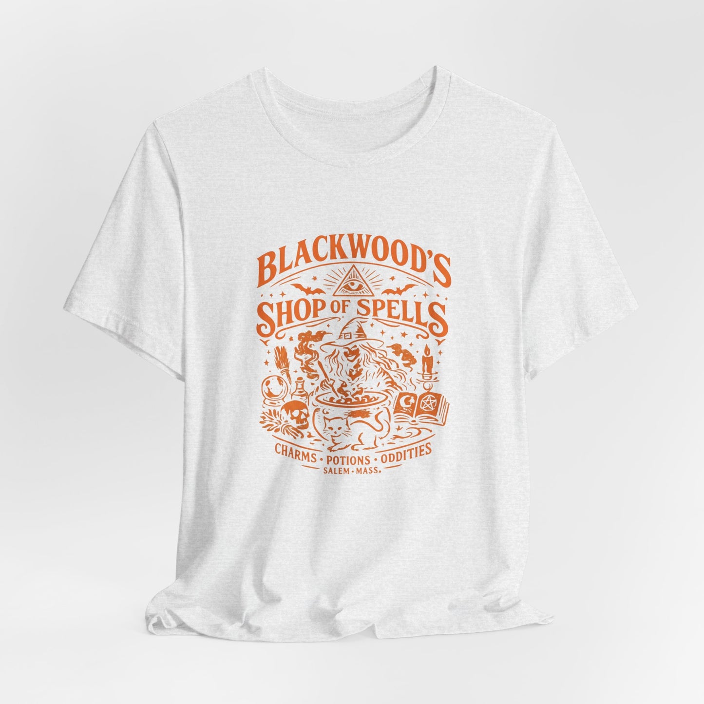 Witchy Graphic Tee — “Blackwood’s Shop of Spells” Vintage Potion T-Shirt
