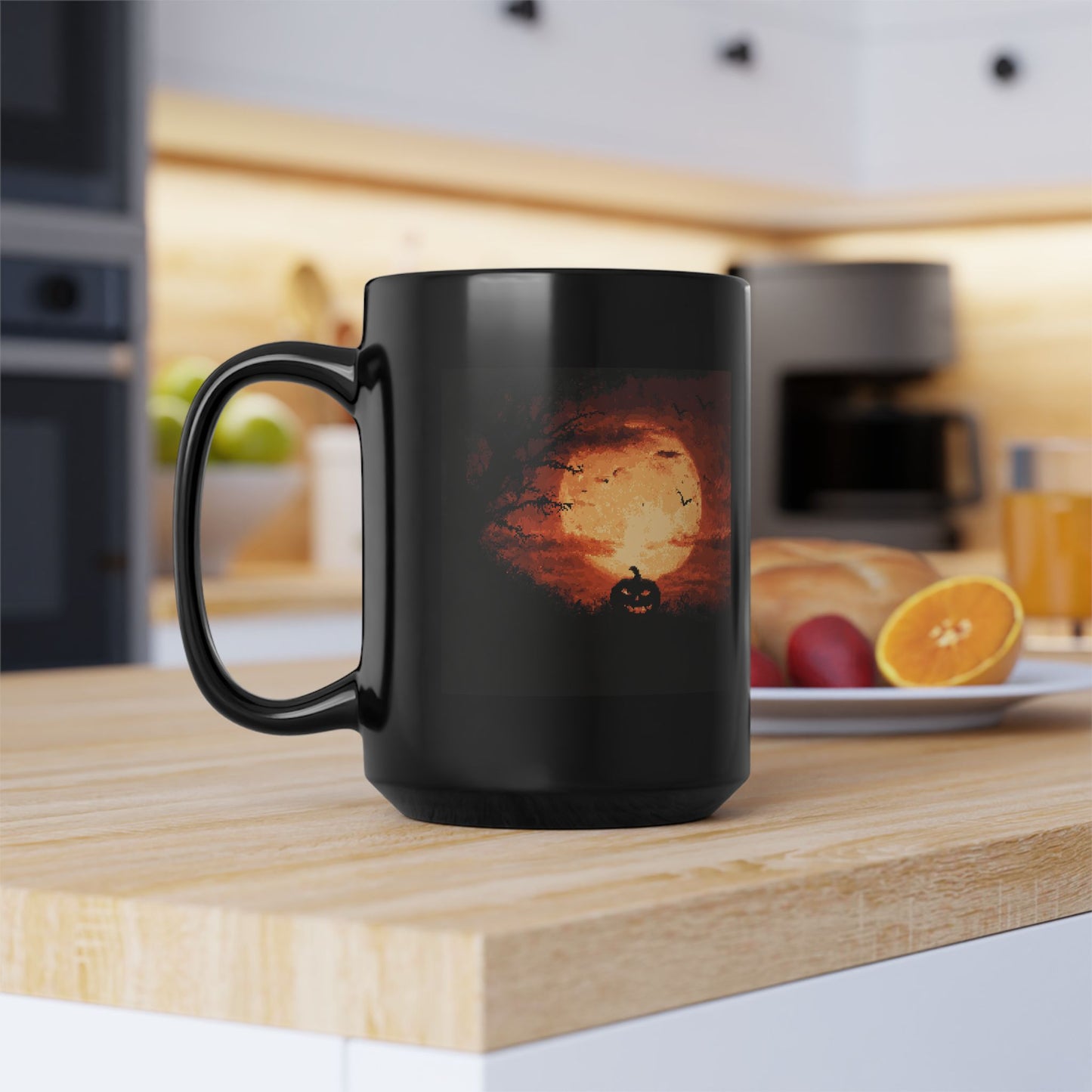 Halloween Pumpkin Moon Mug — Spooky Full Moon Coffee Cup (11oz & 15oz)