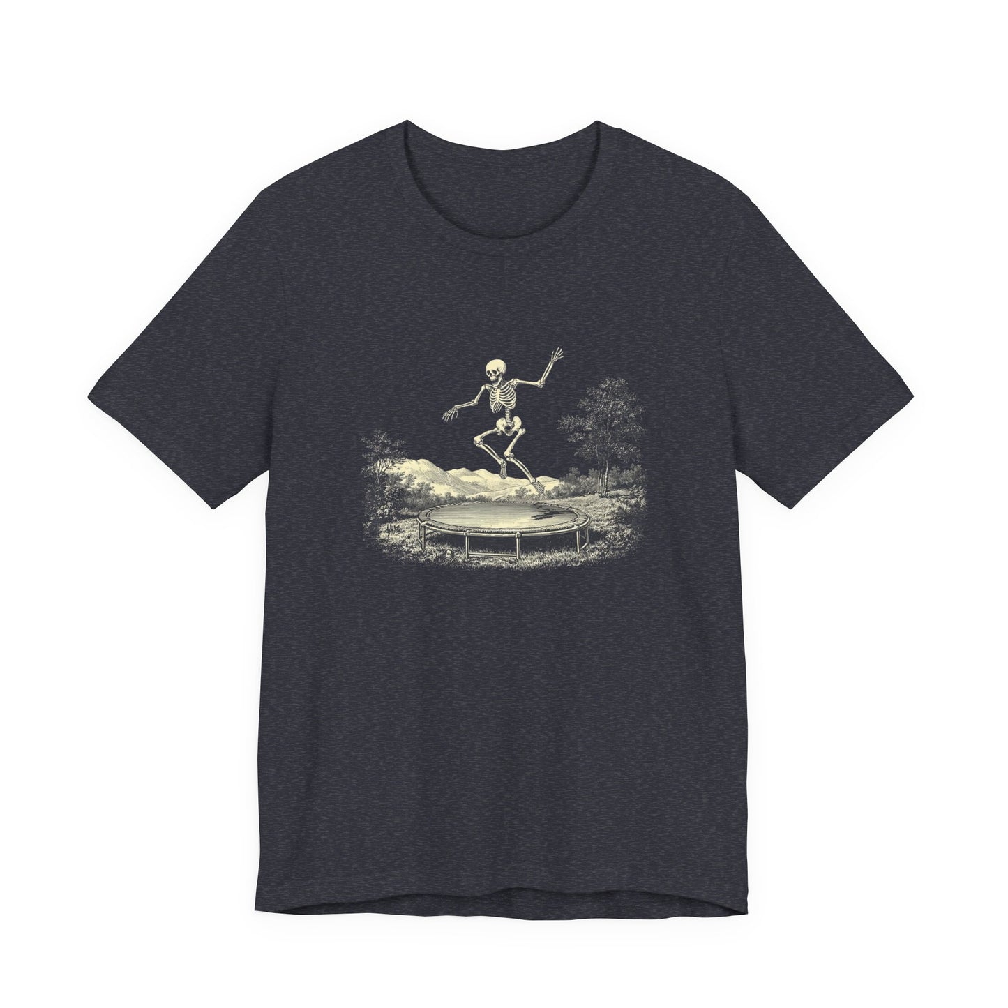 Vintage Skeleton On A Trampoline Tee