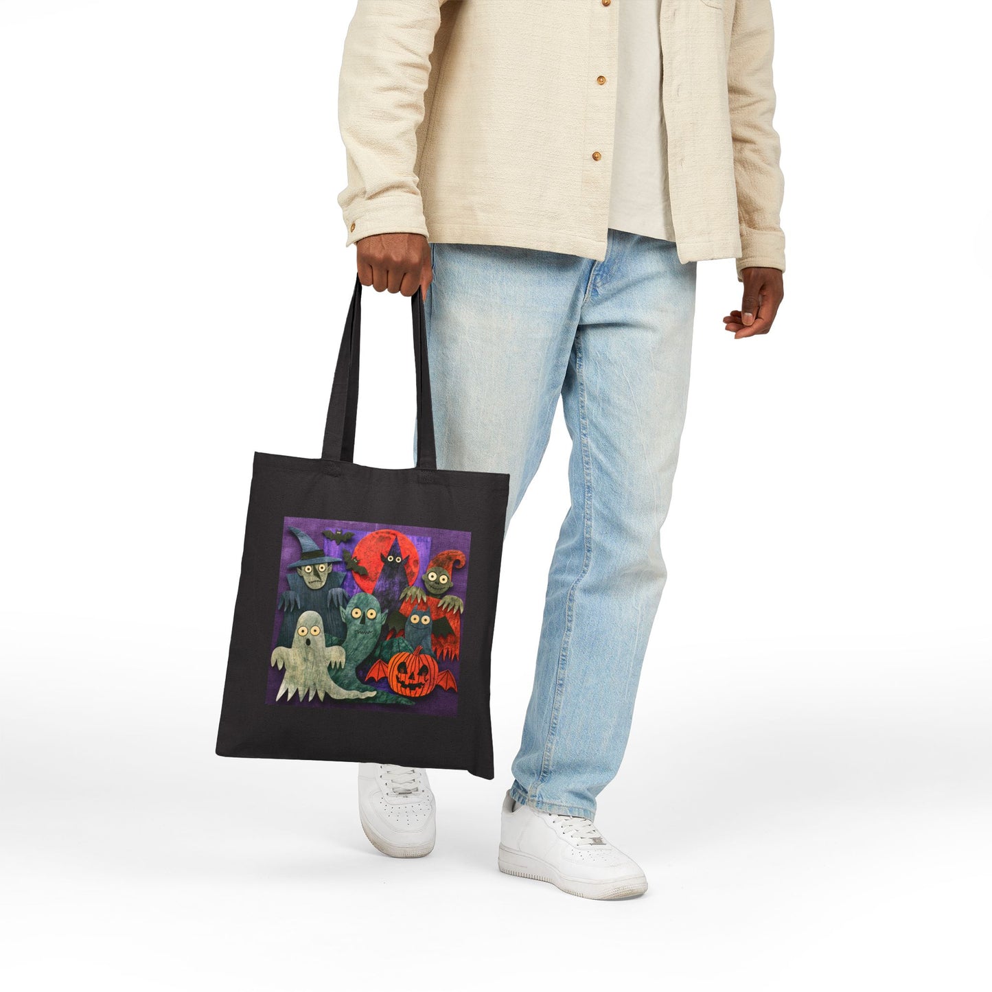 Halloween Ghosts Tote/Trick Or Treat Bag — Cute Spooky Characters Canvas Tote