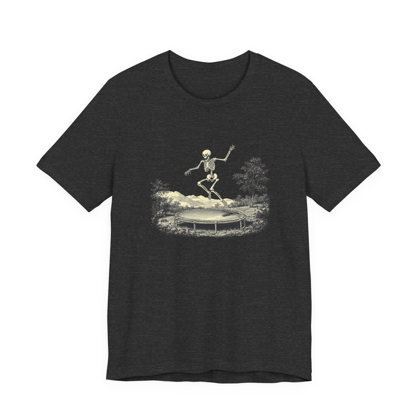 Vintage Skeleton On A Trampoline Tee