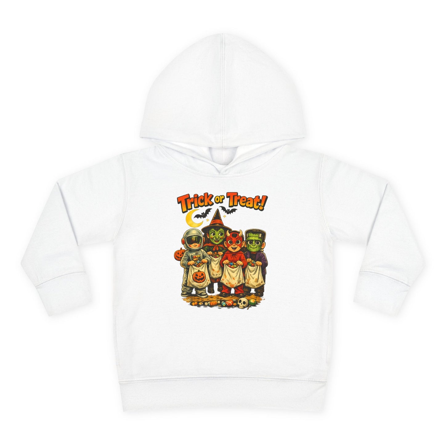 Vintage Trick or Treat Kids Costume Characters Hoodie | Toddler Pullover
