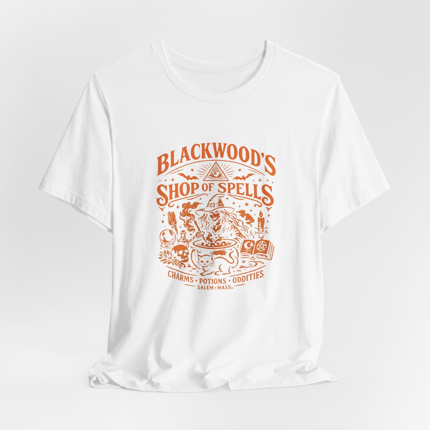 Witchy Graphic Tee — “Blackwood’s Shop of Spells” Vintage Potion T-Shirt
