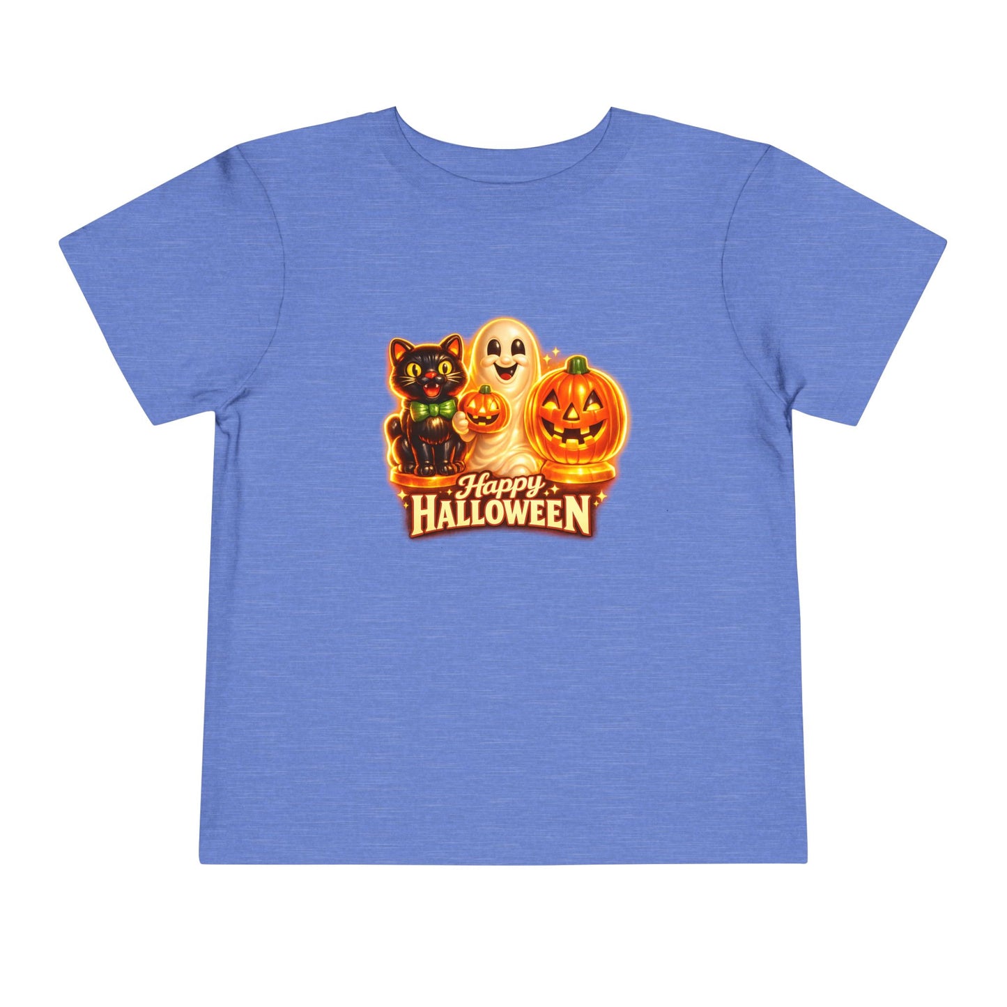 Toddler Halloween Tee - Cute Ghost, Black Cat, & Jack-O'-Lantern “Halloween Blow Mold” Shirt