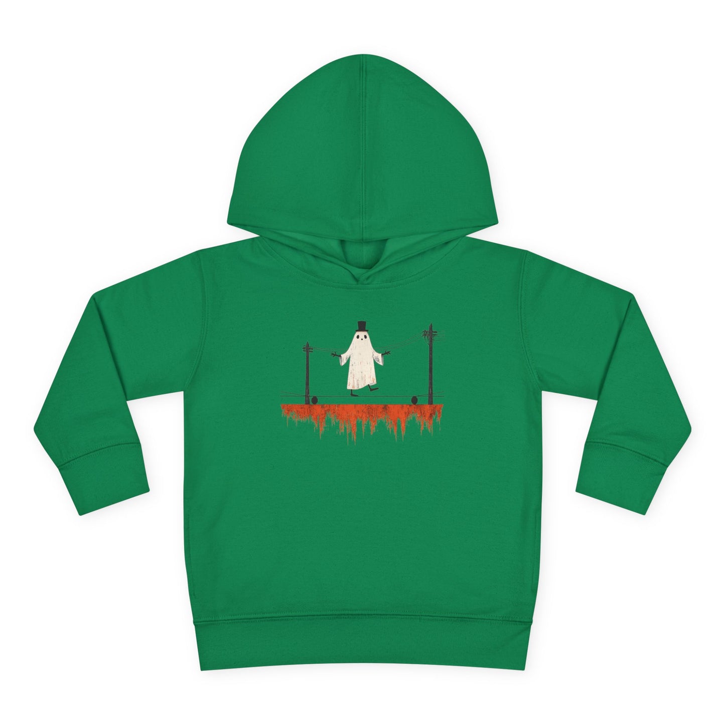 Toddler Hoodie — Cute Ghost on Haunted High Wire Halloween Pullover