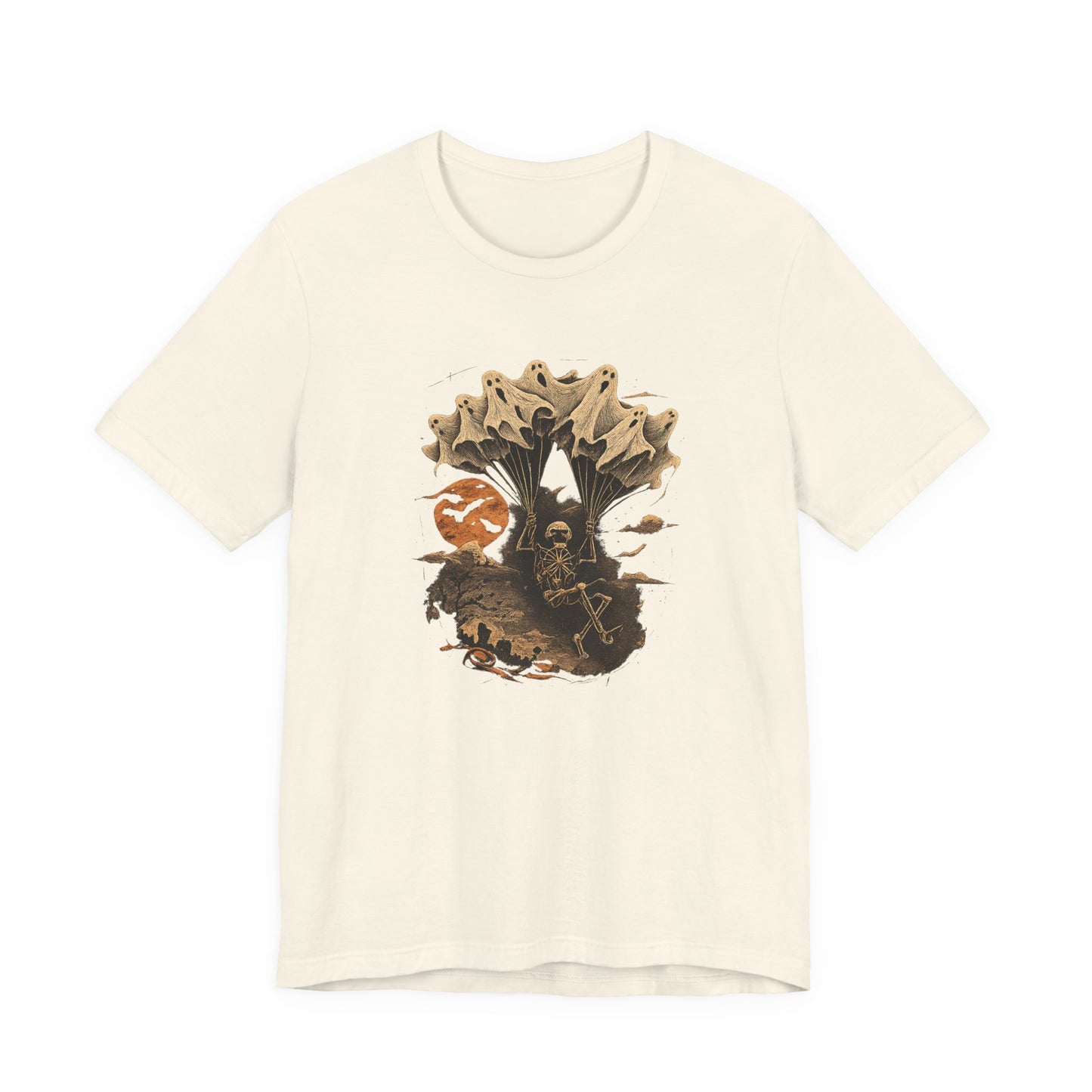 Skull Moon Desert Scene T-Shirt — Vintage Horror Nature Graphic Tee