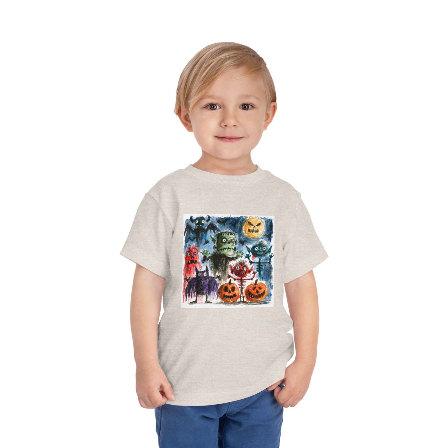 Copy of Vintage Halloween Monsters Toddler Tee | Cute Ghosts, Pumpkins, Bats